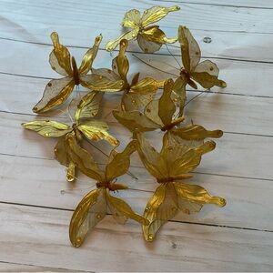 8 ct Wired Butterfly Picks Gold Sequins